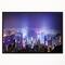 Designart - Hong Kong Night City - Cityscape Photo Canvas Art Print in Black Frame